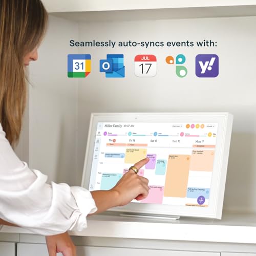 Skylight Calendar: 15-inch Wall Planner Digital Calendar & Chore Chart. Smart Touchscreen Interactive Display for Family Schedules – Wall Mount Included. Great for Organizing Your 2026 Calendar