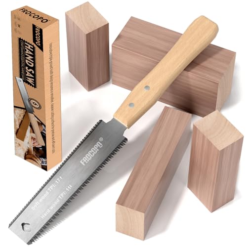 Hand Saw Woodworking Tools. 6-Inch Pull Saw. Flexible Double-Edge Blade 17/11 TPI. Japanese Flush Cut for DIY Craft. Non-Slip Wood Handle. Sharp & Lightweight for Woodworking and Garden Trim