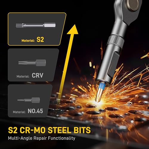 42 in 1 Magnetic Screwdriver. Screwdriver Set. Multi Bit Ratcheting Screwdriver Set with Storage Case Repair Tool Kit for Computer. Eyeglass. Bicycles. Watch. Ring Doorbell. Furniture and DIY