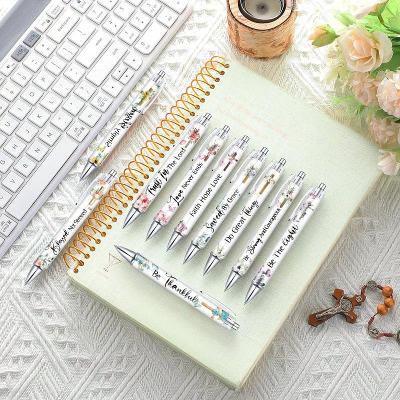 ✝️🌸Christian Gifts Set: Motivational Pens & Bible Verse Notebooks – Inspire Your Faith Journey